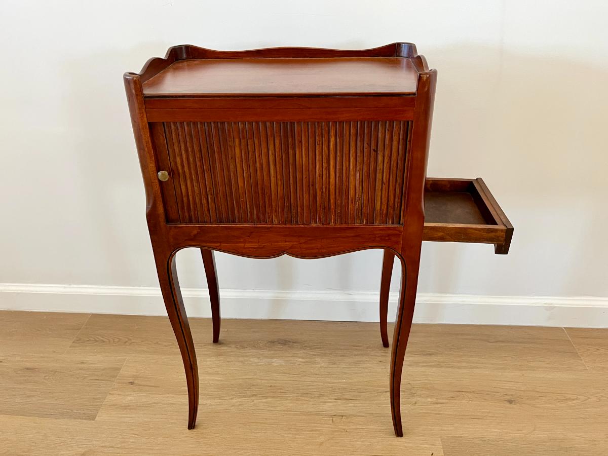 French Provincial Tambour Door Nightstand