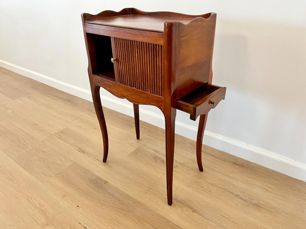 French Provincial Tambour Door Nightstand