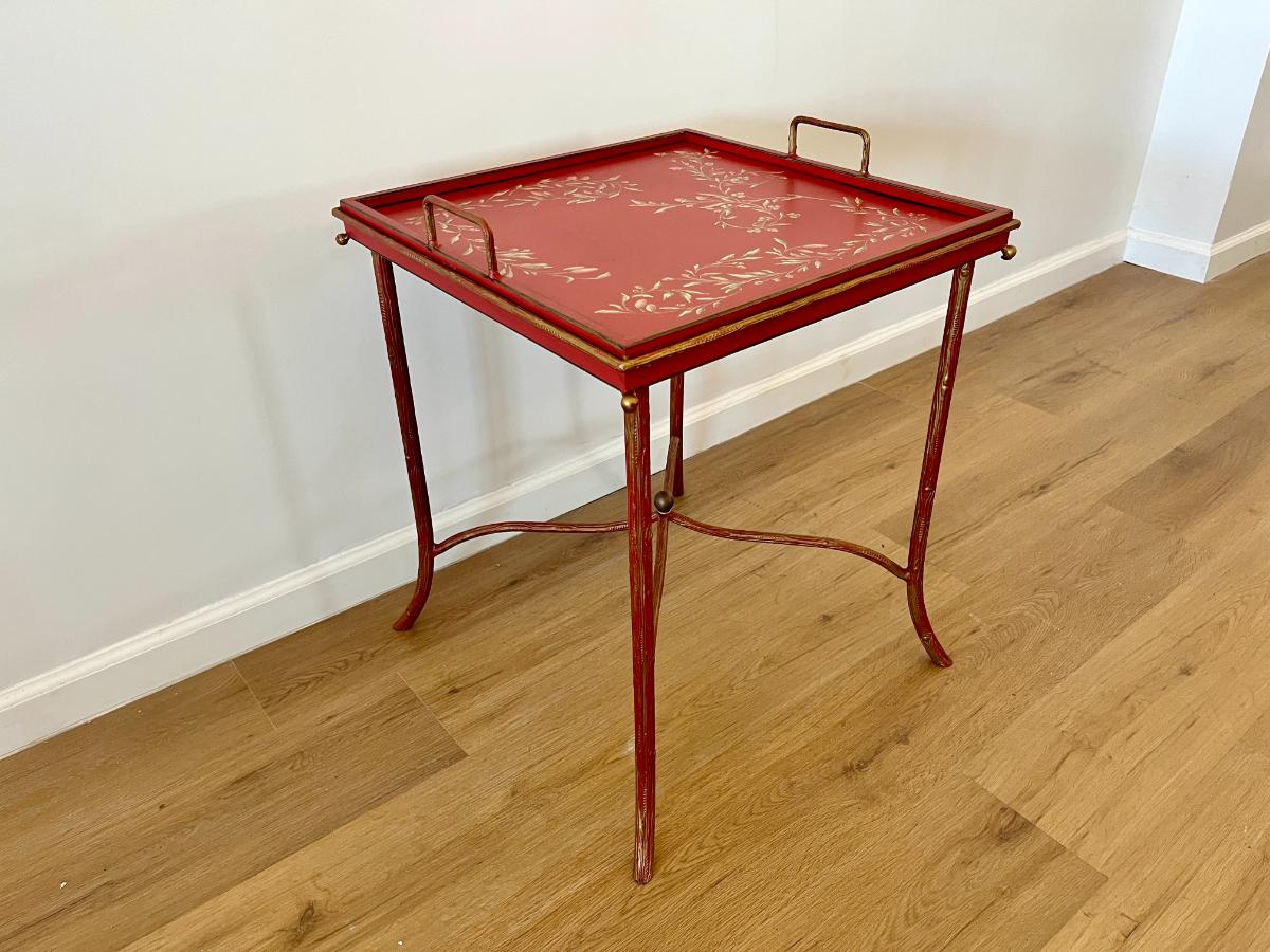 Red Chinoiserie Tray Top Table
