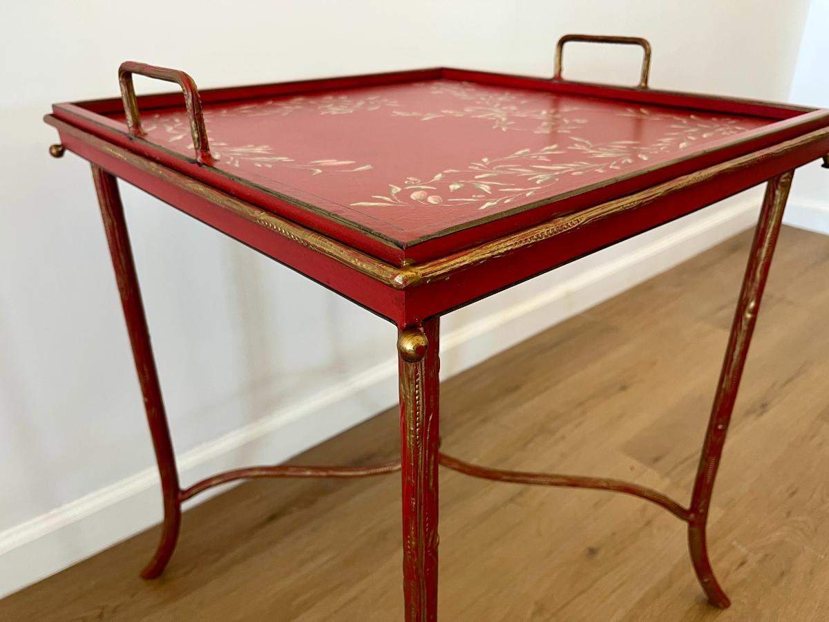 Red Chinoiserie Tray Top Table