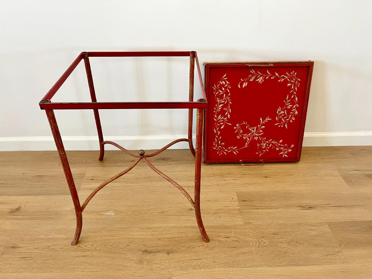 Red Chinoiserie Tray Top Table