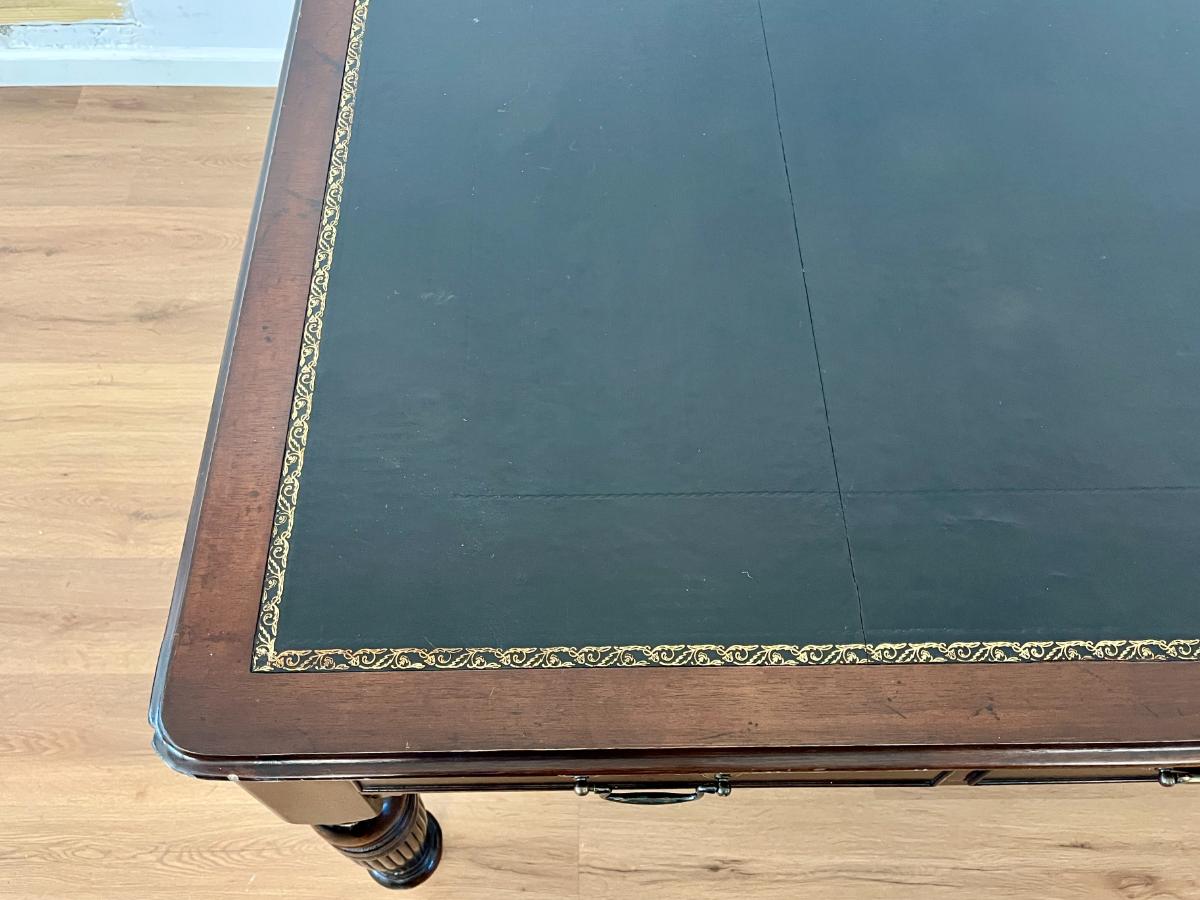 Antique William IV Style Mahogany Writing Table with Inset Leather Top
