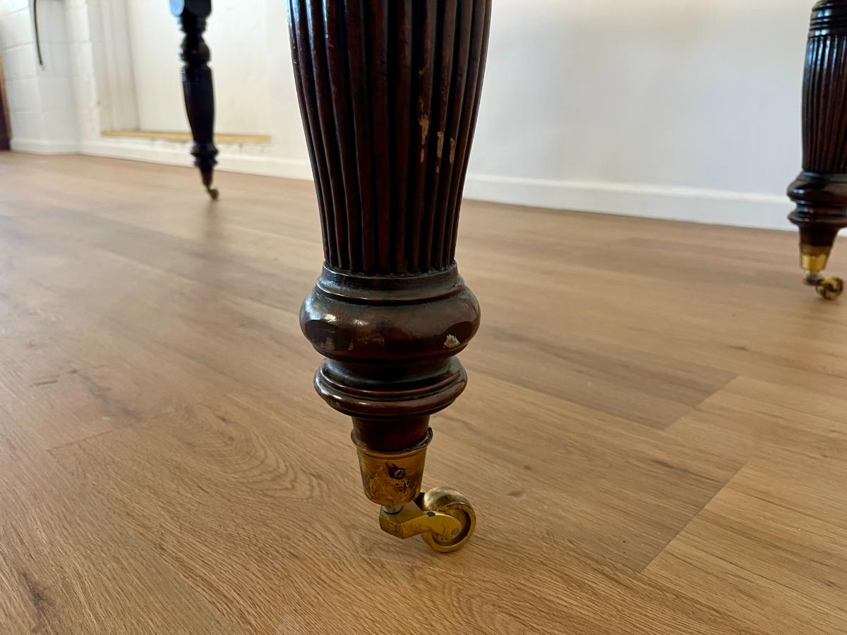 Antique William IV Style Mahogany Writing Table with Inset Leather Top