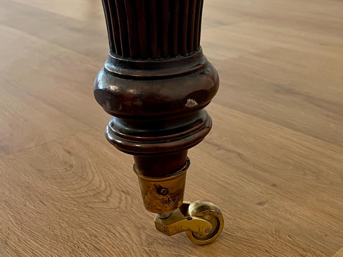 Antique William IV Style Mahogany Writing Table with Inset Leather Top