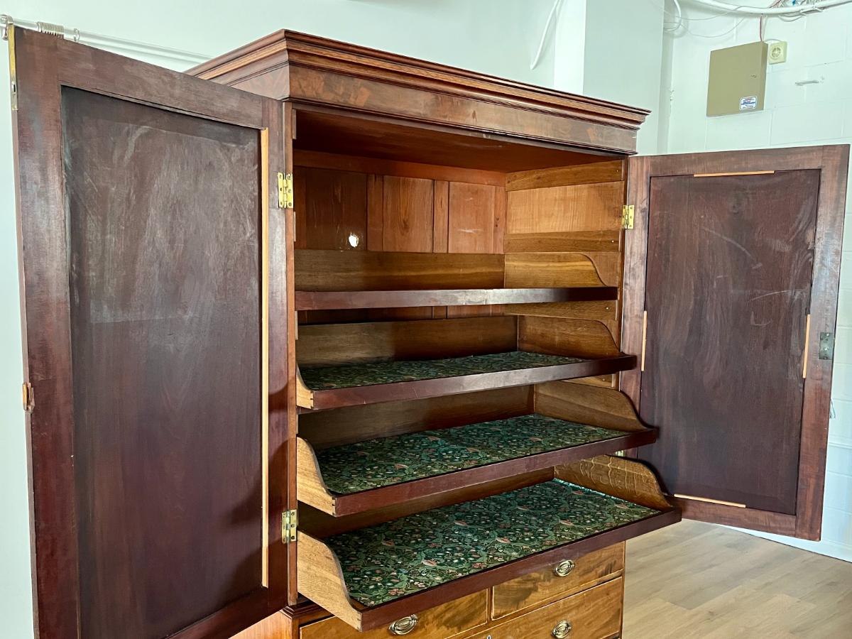 Antique George III Mahogany Linen Press