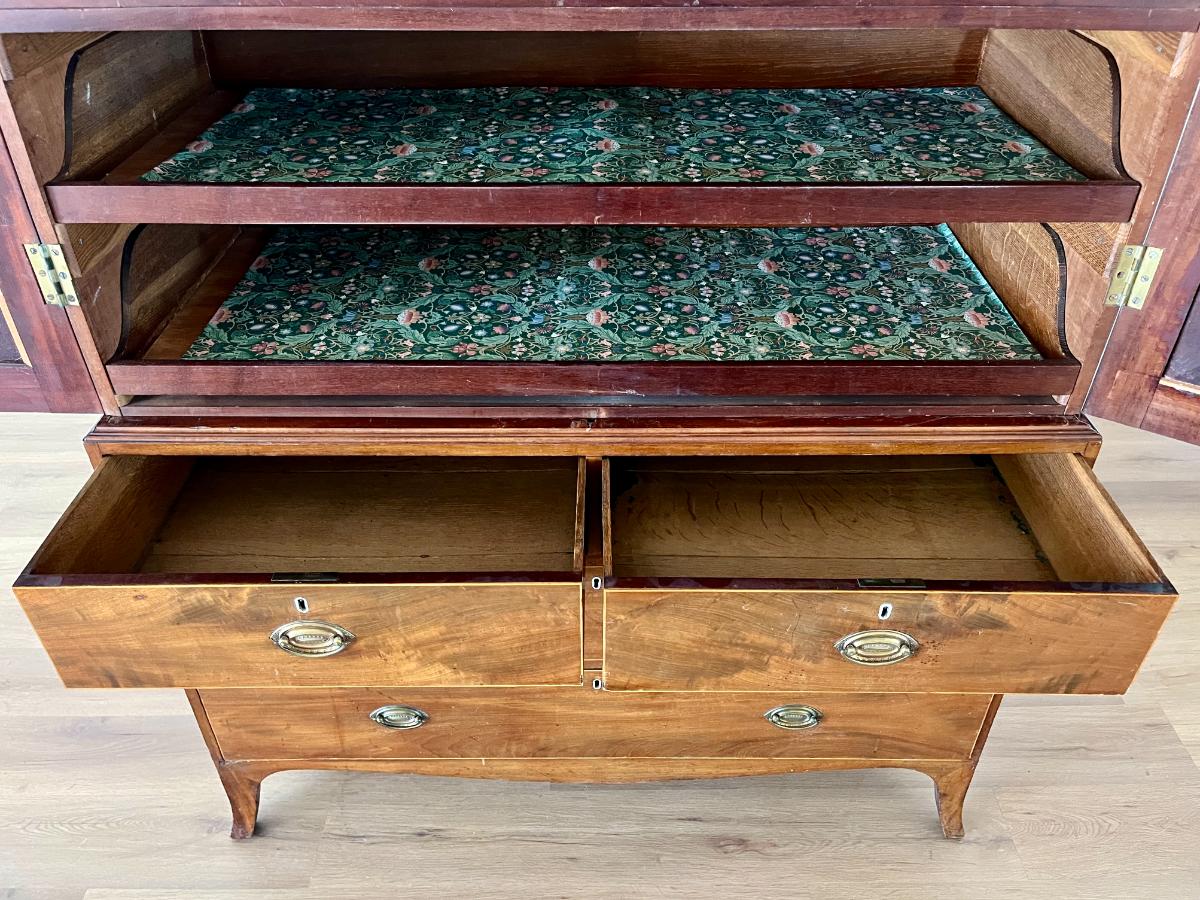 Antique George III Mahogany Linen Press