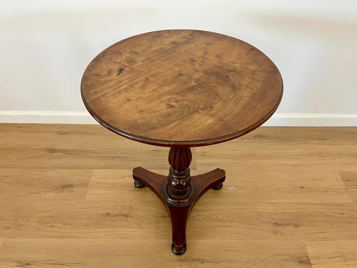 Carved Mahogany Round-Top Pedestal Table from Guild Antiques