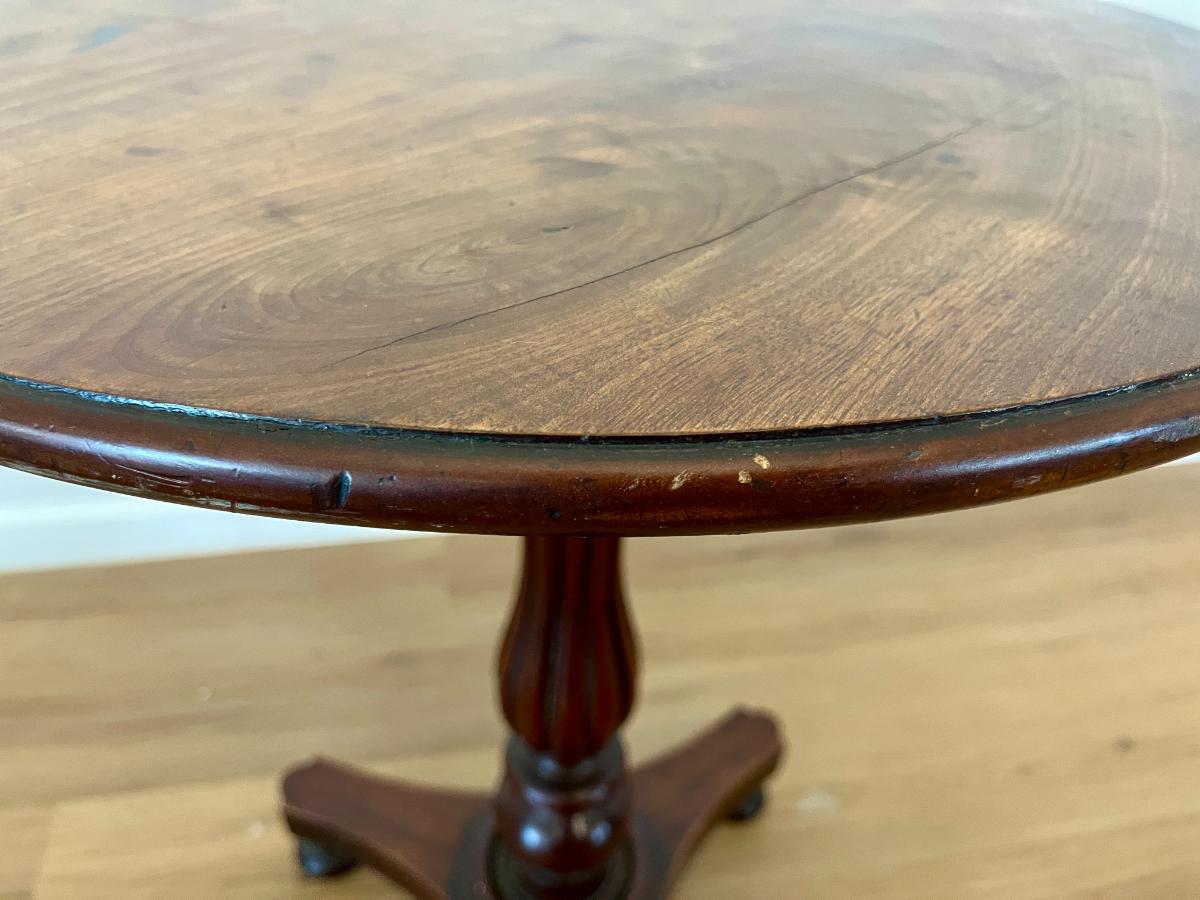 Carved Mahogany Round-Top Pedestal Table from Guild Antiques