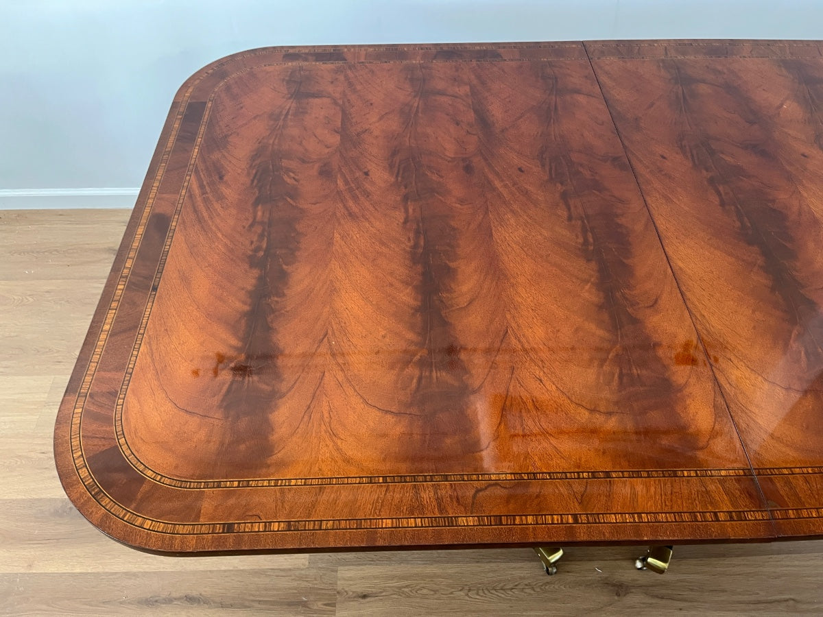 Hickory Chair Double Pedestal Mahogany Dining Table