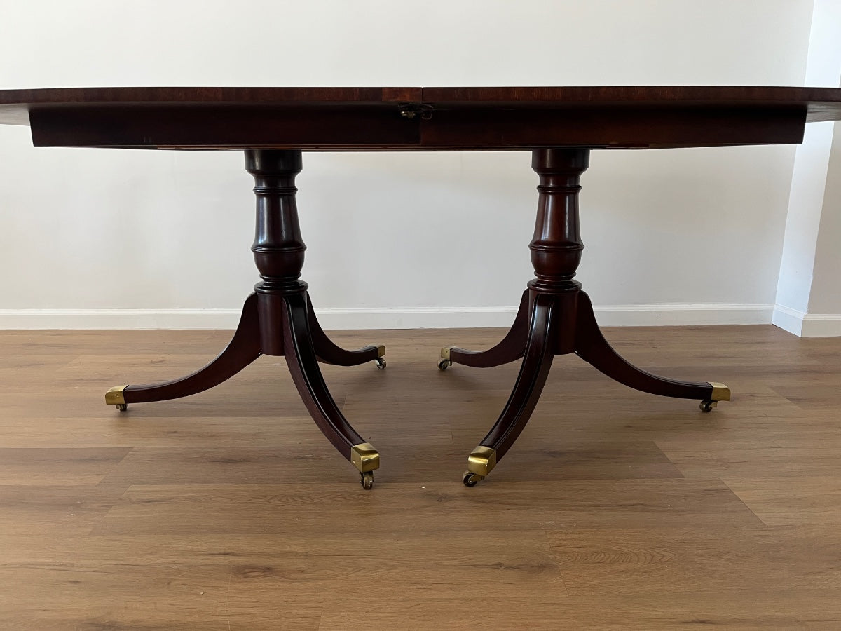 Hickory Chair Double Pedestal Mahogany Dining Table