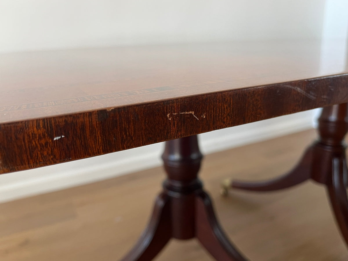 Hickory Chair Double Pedestal Mahogany Dining Table