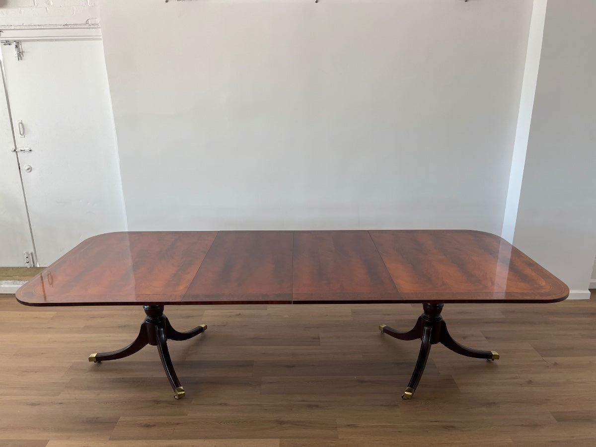 Hickory Chair Double Pedestal Mahogany Dining Table