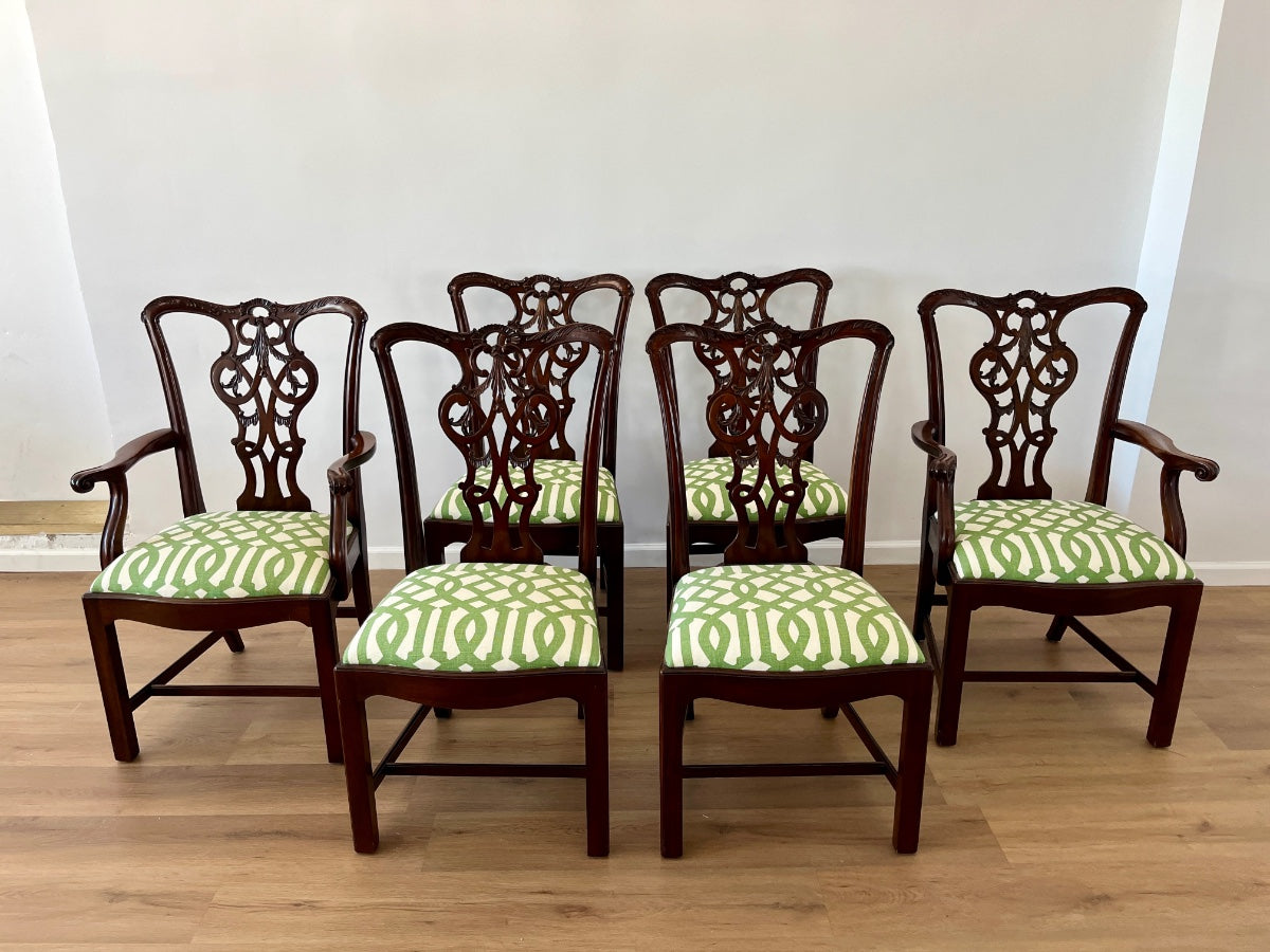 Chippendale Style Mahogany Dining Chairs, Set of 6