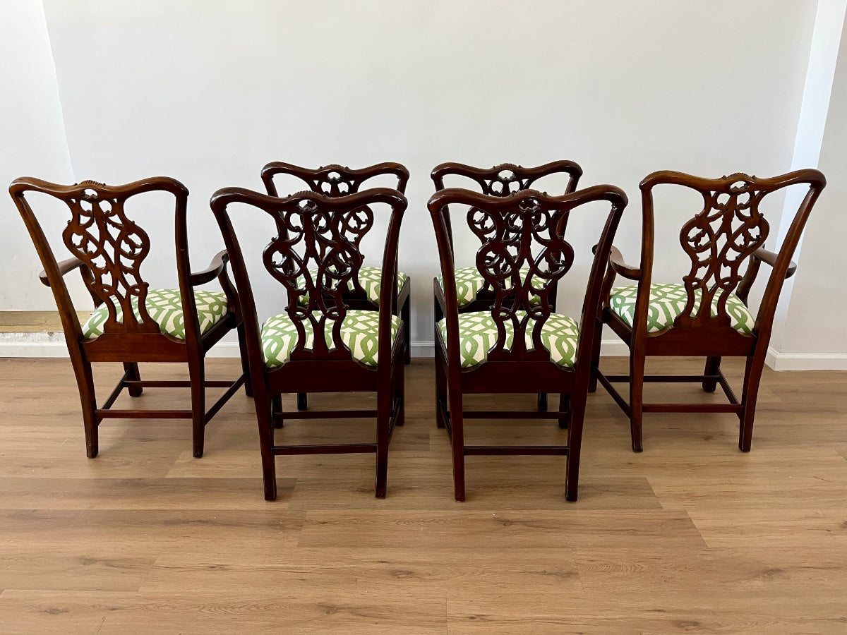 Chippendale Style Mahogany Dining Chairs, Set of 6