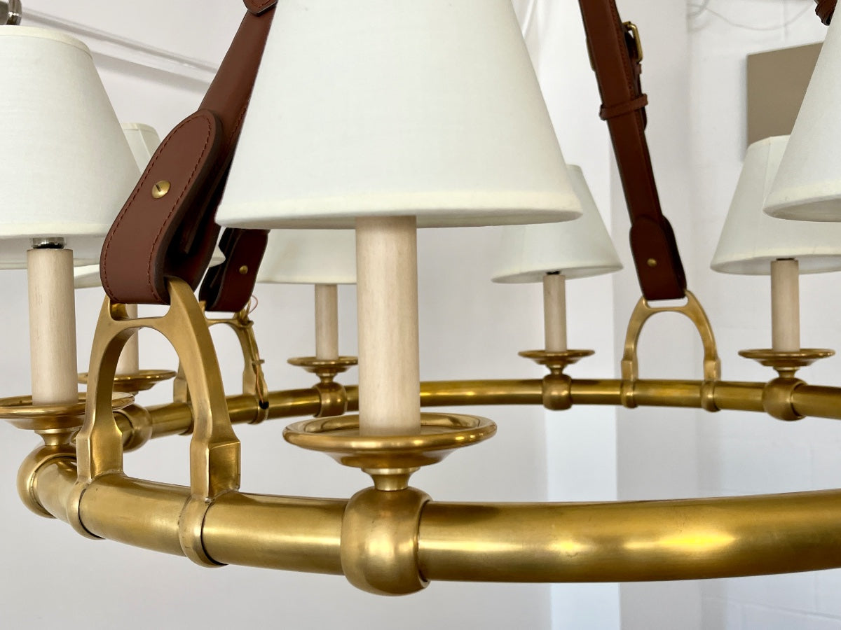 Ralph Lauren Brass and Saddle Westbury Chandelier