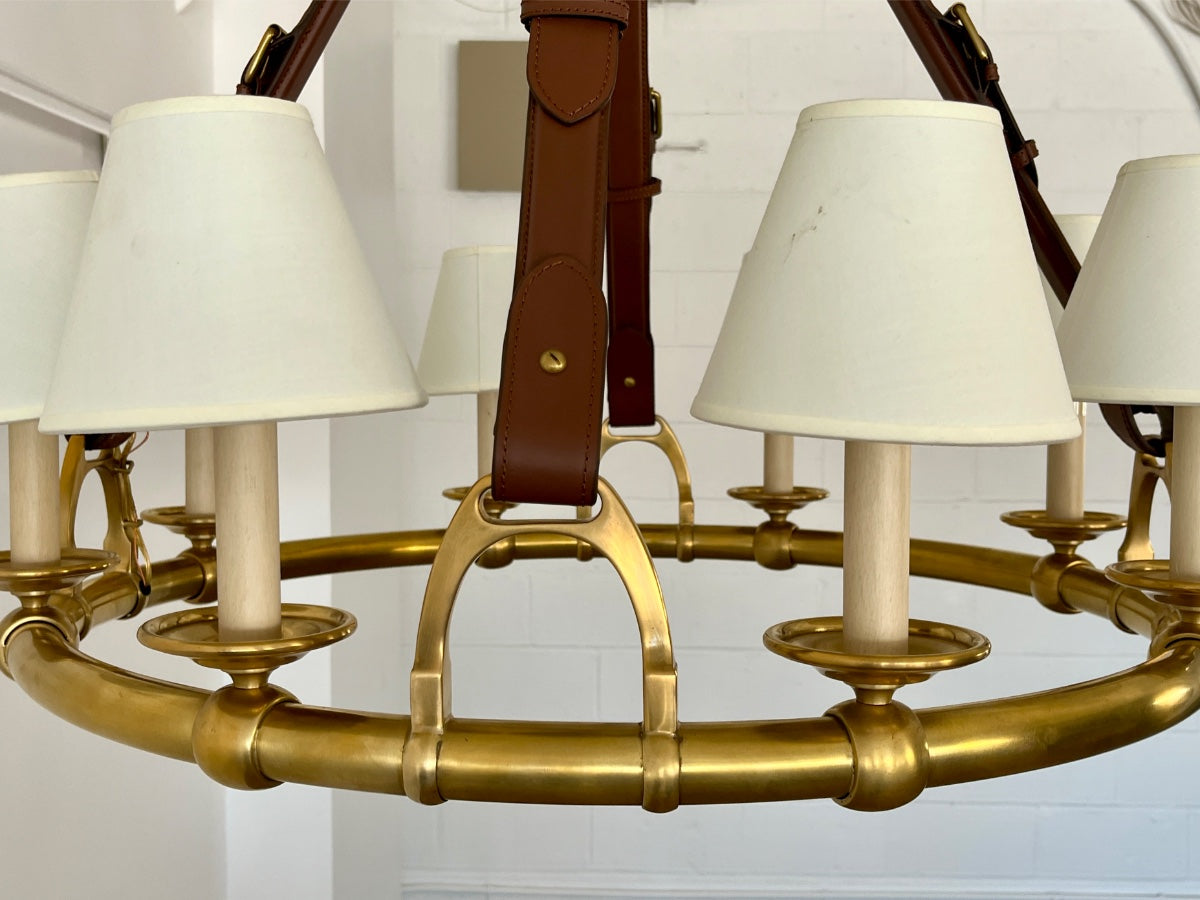 Ralph Lauren Brass and Saddle Westbury Chandelier