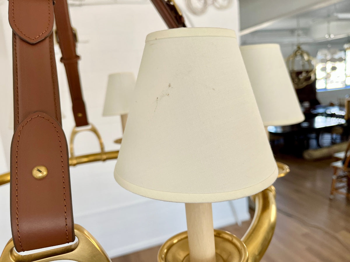Ralph Lauren Brass and Saddle Westbury Chandelier
