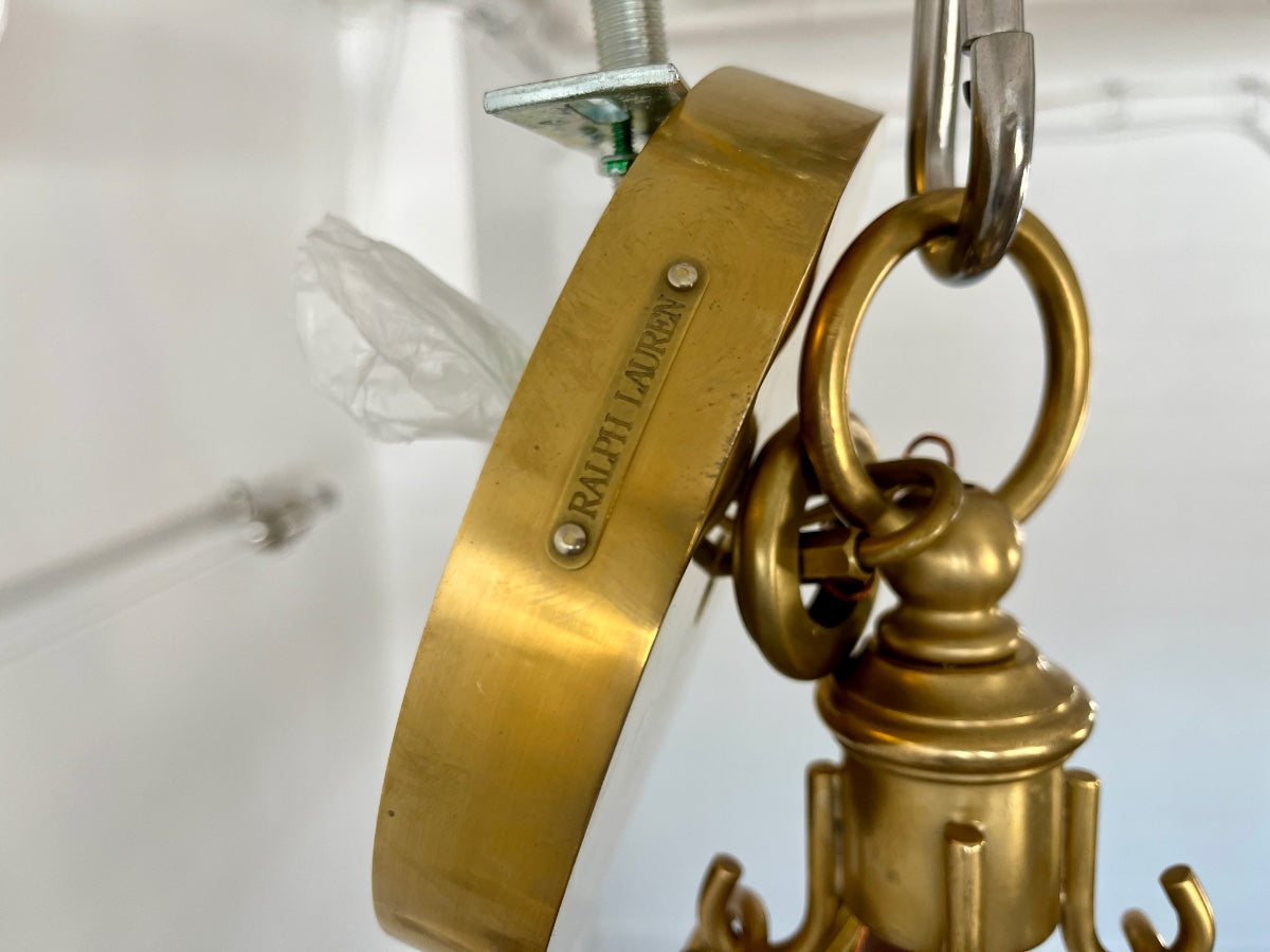 Ralph Lauren Brass and Saddle Westbury Chandelier