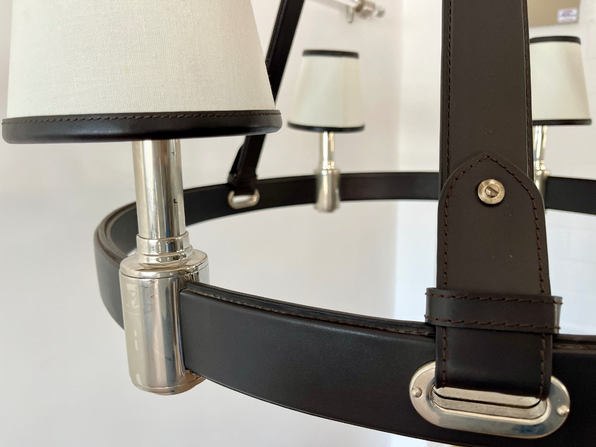 Ralph Lauren Black and Chrome Riley Chandelier