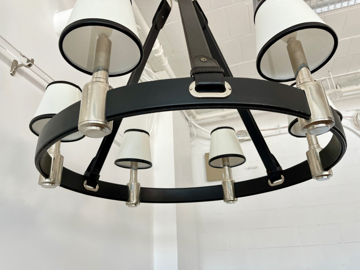 Ralph Lauren Black and Chrome Riley Chandelier
