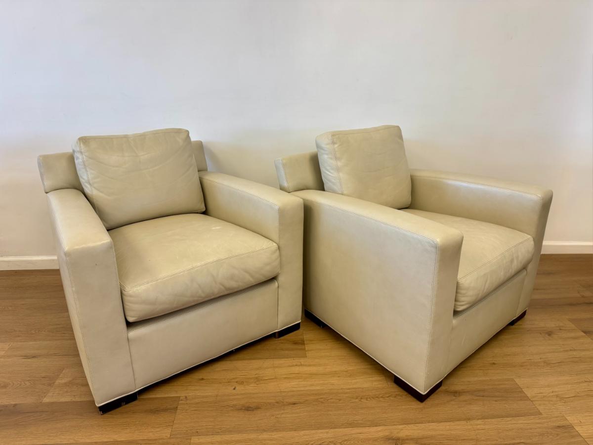 Coach Furniture Collection for Baker Leather Chairs, Pair