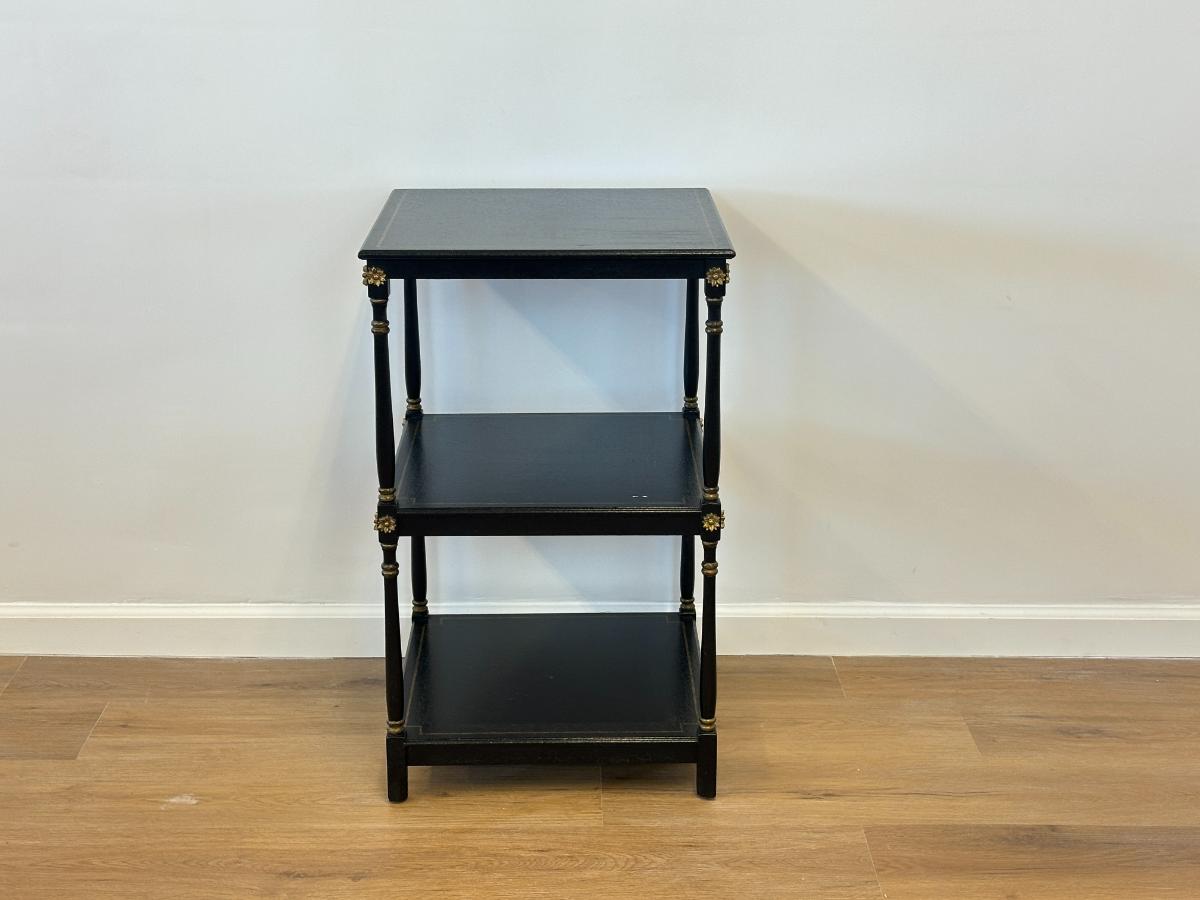 Black & Gold Three Tier Etagere from John Rosselli & Associates