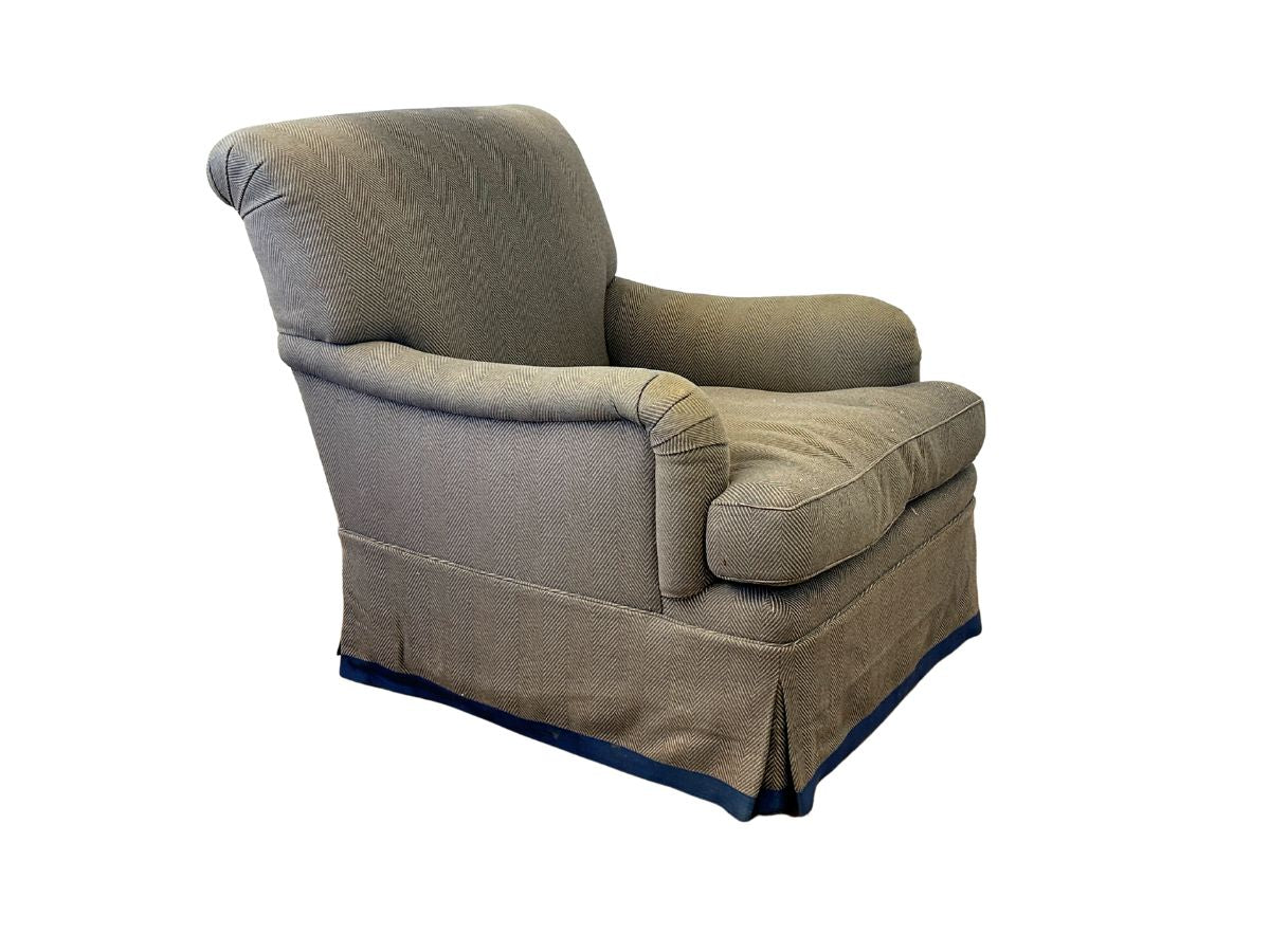 Custom Upholstered Down Filled Swivel Chair