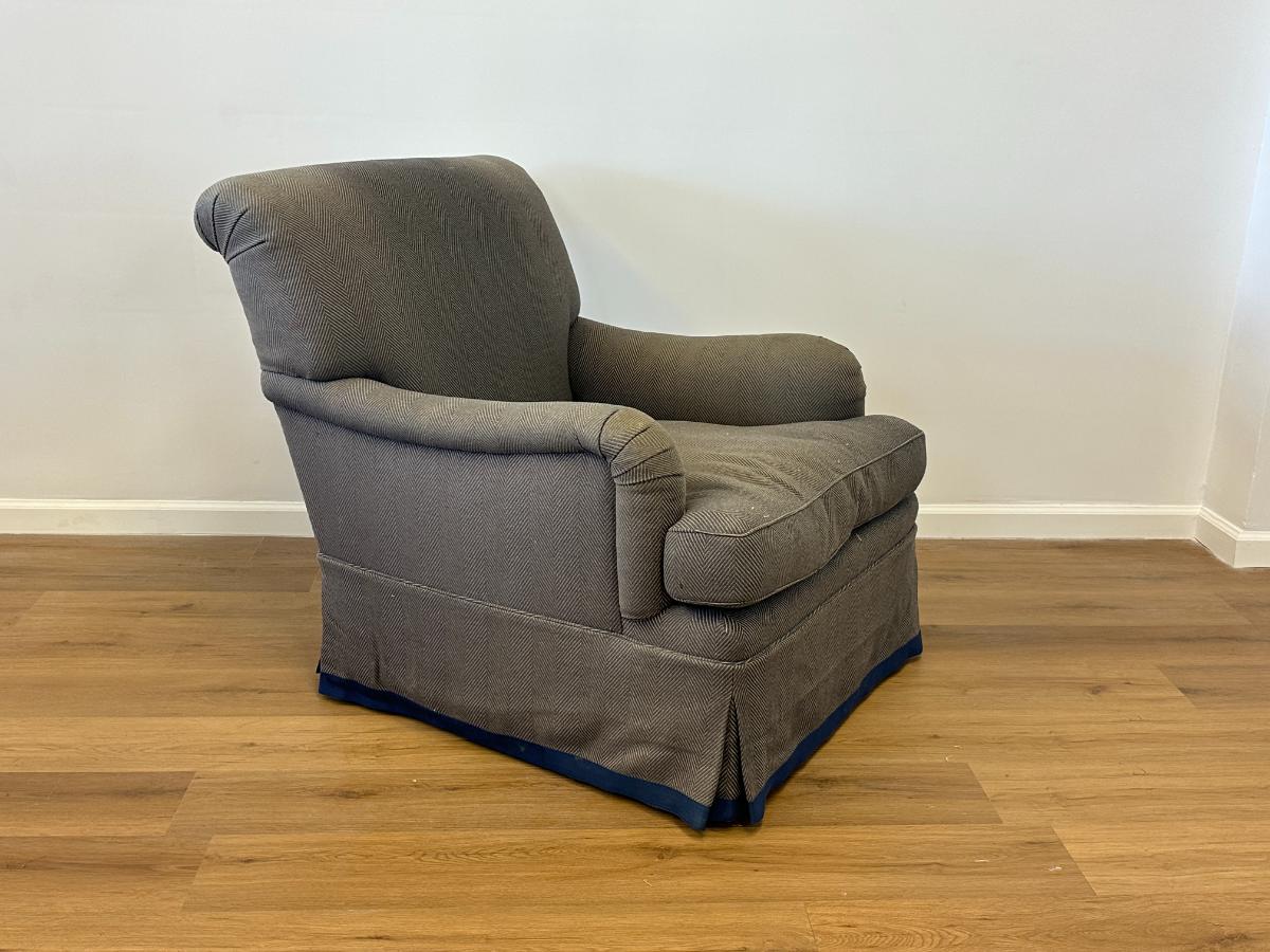 Custom Upholstered Down Filled Swivel Chair