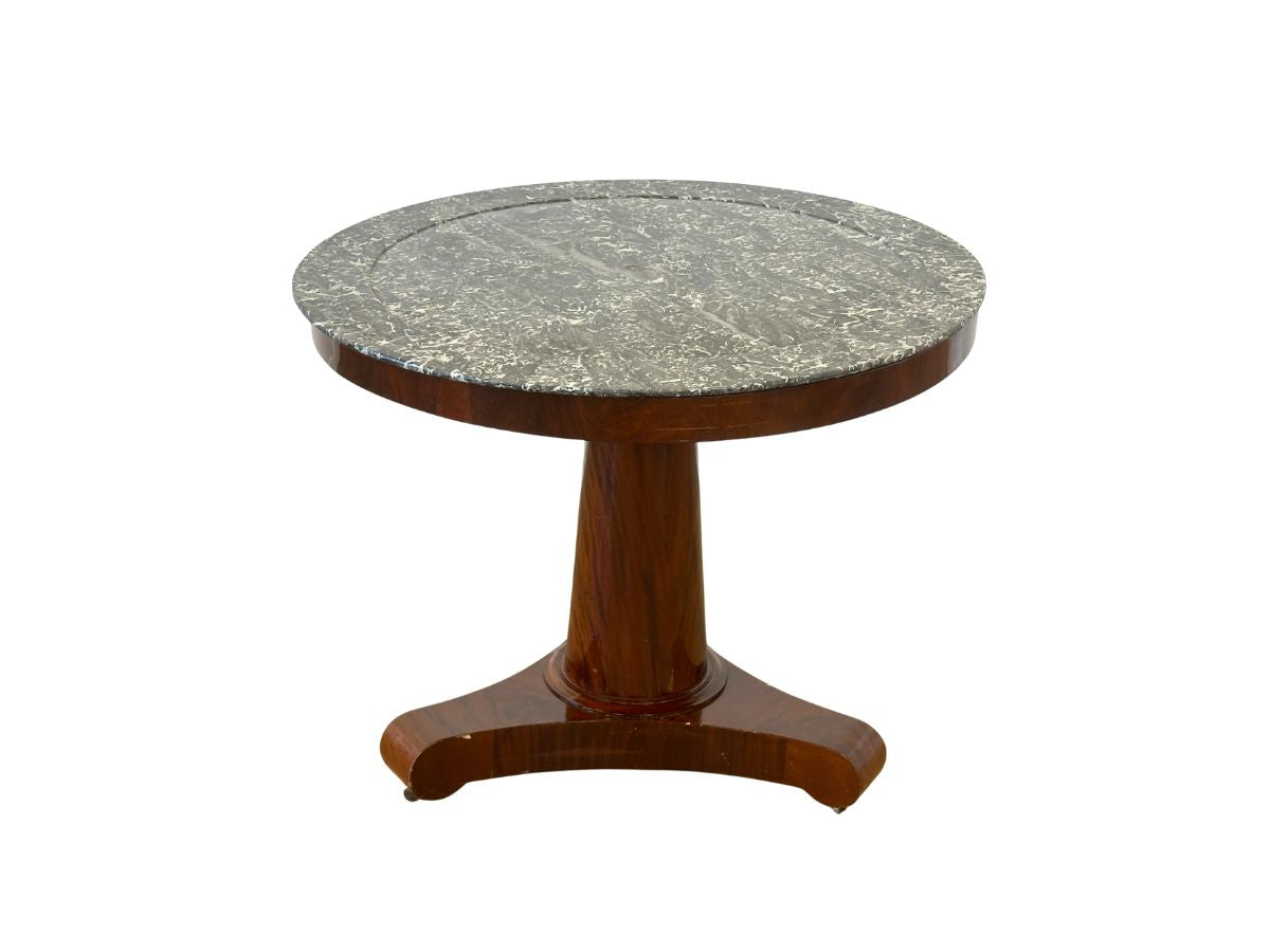 Antique Empire Marble Pedestal Table