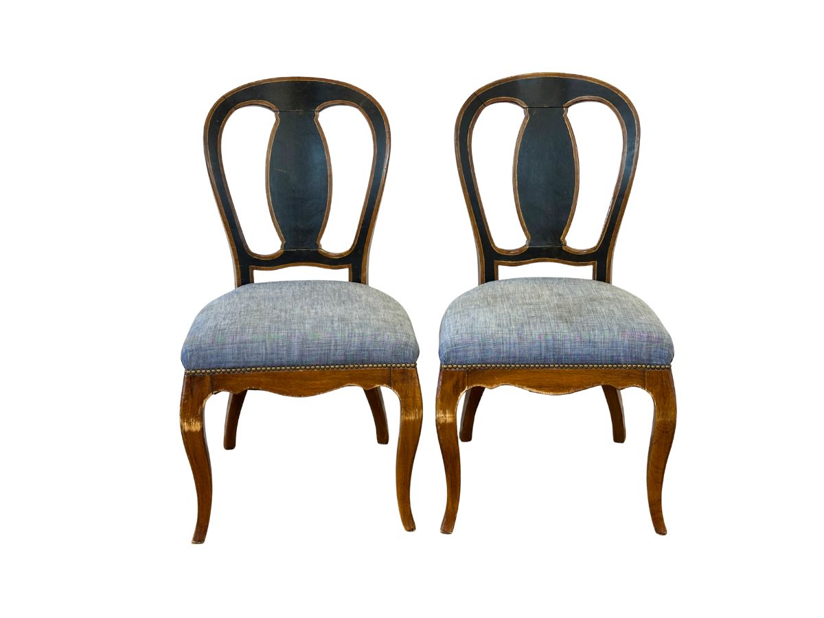 Vintage French Style Side Chairs, Pair