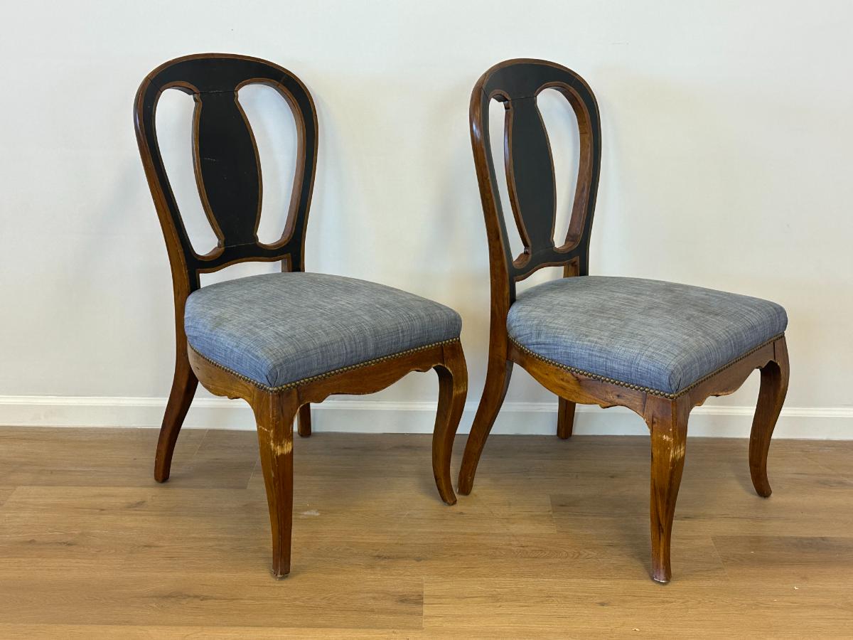 Vintage French Style Side Chairs, Pair