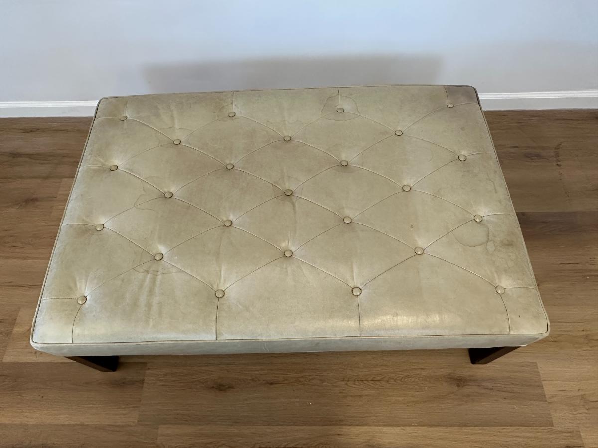 Hickory Chair Leather Ottoman