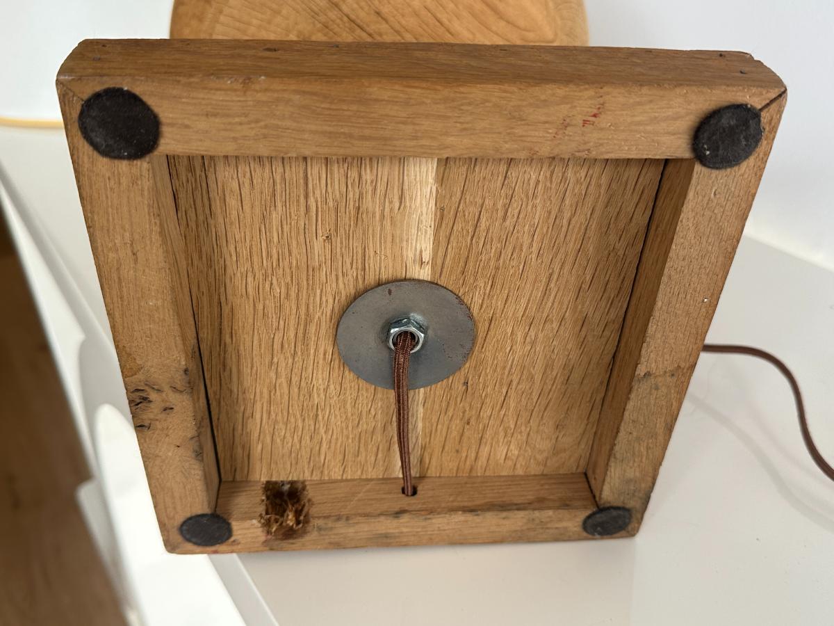 Turned Wood Globe Table Lamp