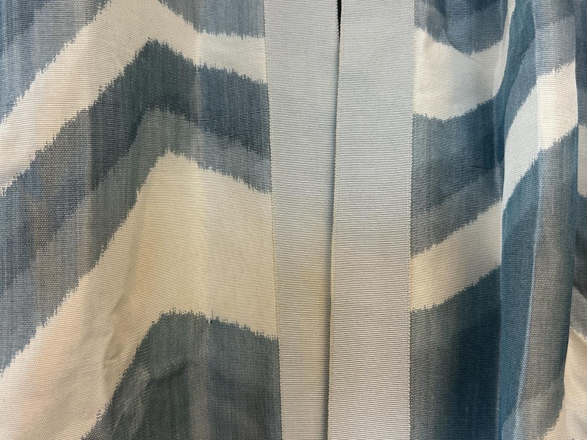 Brunschwig & Fils Chevron Bar Silk Window Panels, Set of 3