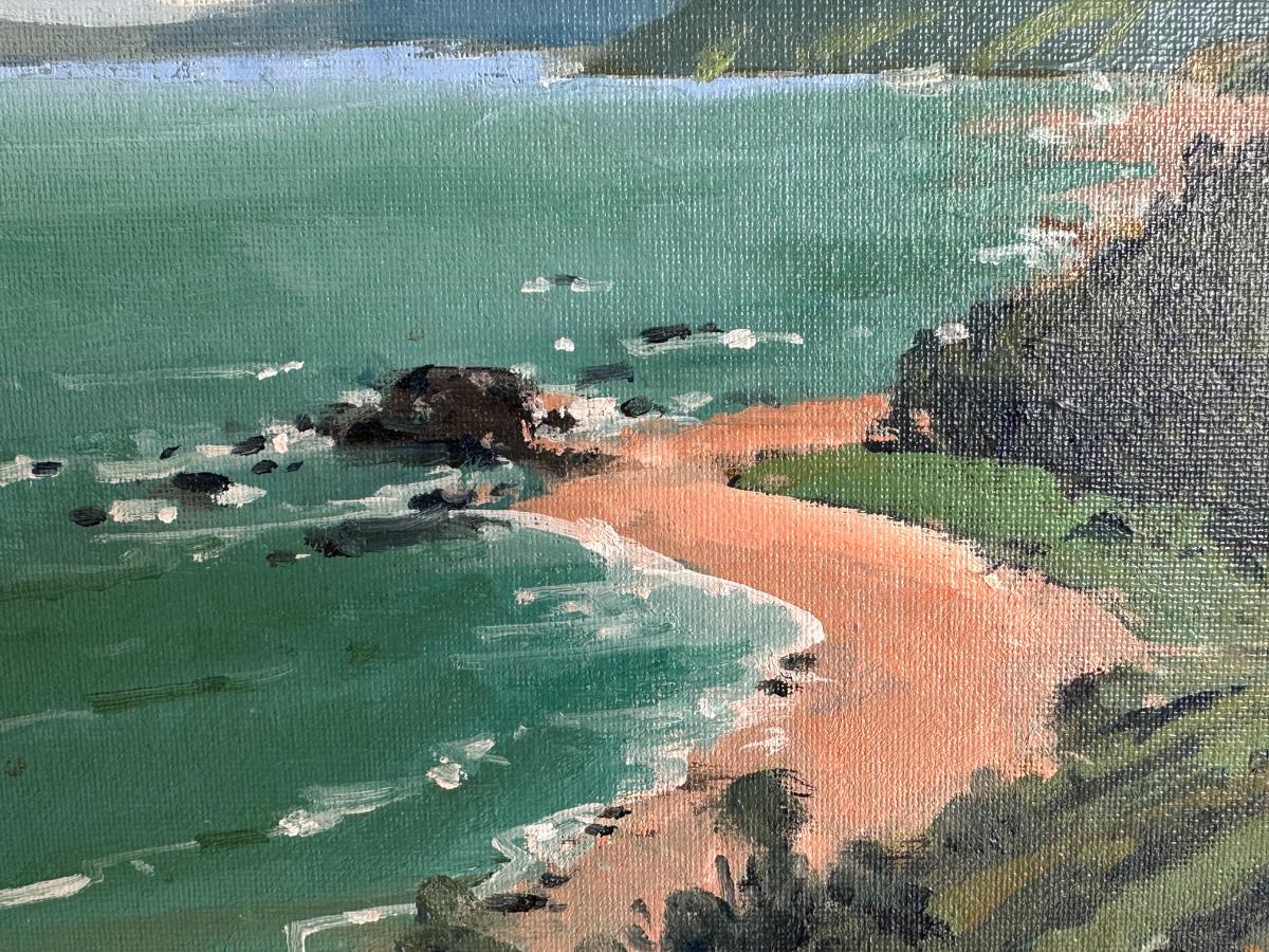 Peter Beadle, The Pink Beach, Oil on Board