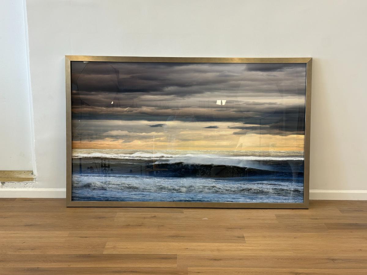 Modern Seascape with Breaking Wave, Framed
