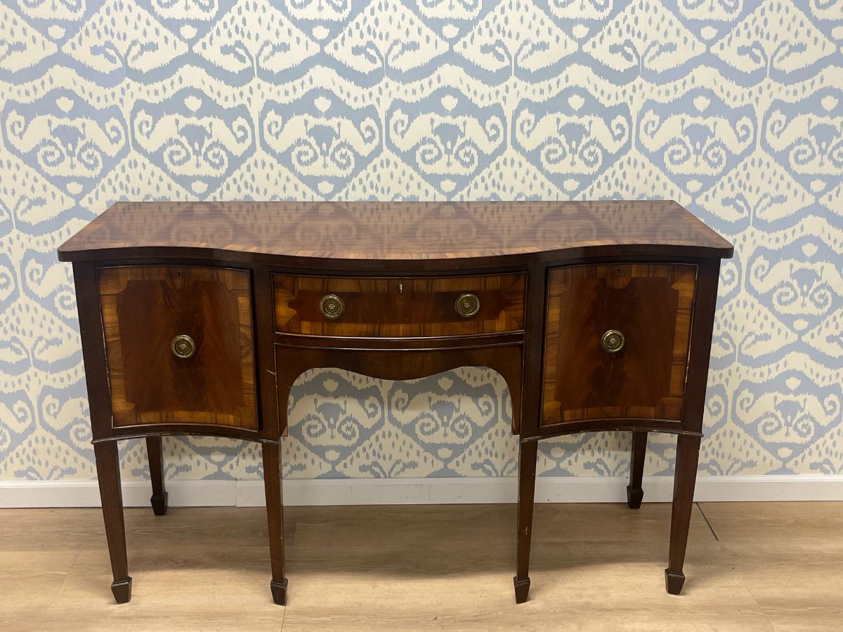 Antique Hepplewhite Mahogany Sideboard with Rosewood Banding, Circa 1870