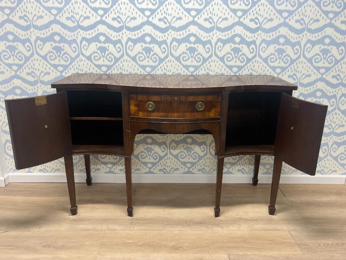 Antique Hepplewhite Mahogany Sideboard with Rosewood Banding, Circa 1870