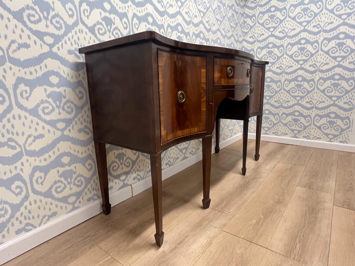 Antique Hepplewhite Mahogany Sideboard with Rosewood Banding, Circa 1870