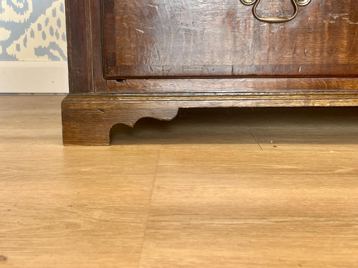 Exceptional English Oak Cupboard with Mahogany Crossbanding, Circa 1840