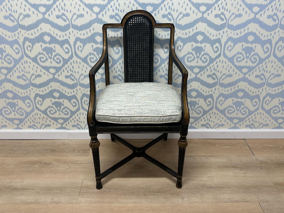 Cane Arm Chair with Cushion