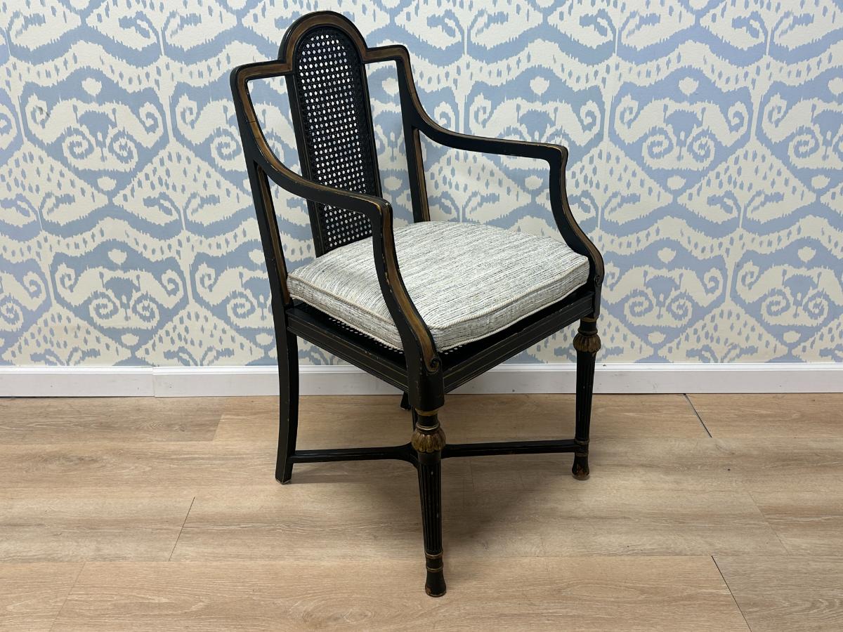 Cane Arm Chair with Cushion