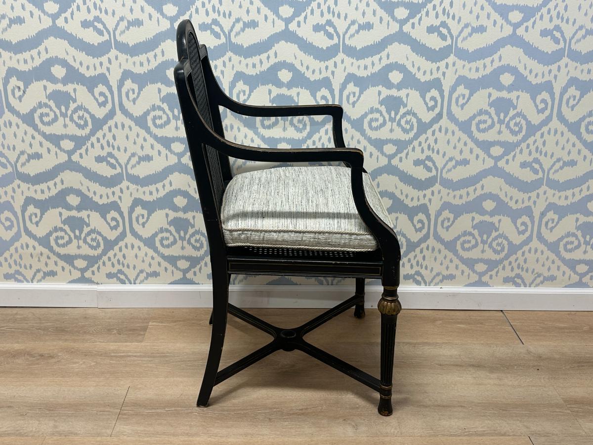 Cane Arm Chair with Cushion
