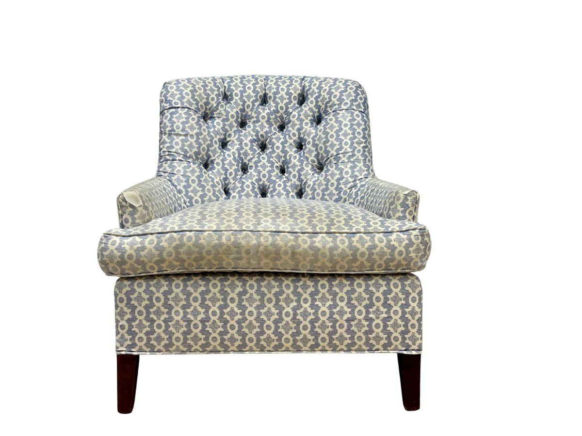 Custom Sister Parish Tufted Back Armchair