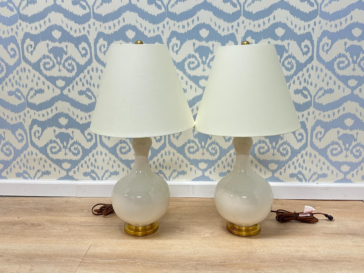 Christopher Spitzmiller Addison Ivory Table Lamps by Visual Comfort, Pair