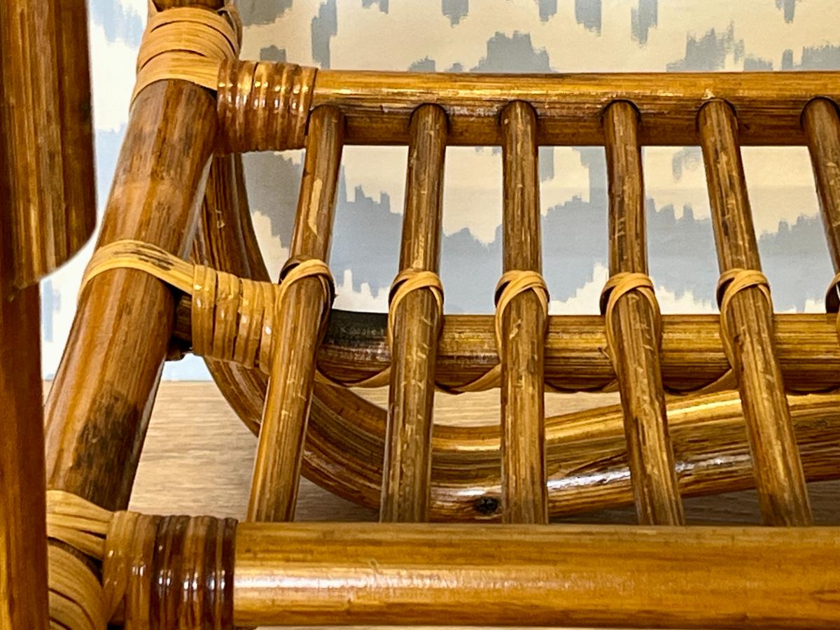 Vintage Rattan Side Tables, Pair