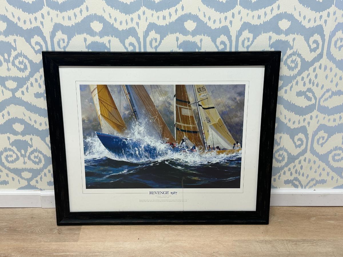 Framed America's Cup "Revenge" Poster, 1987