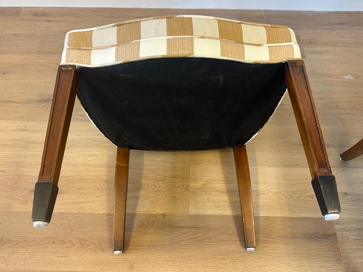 Vintage Wooden Spider Chairs and Upholstered Armchairs in Buffalo Check, Set of 6