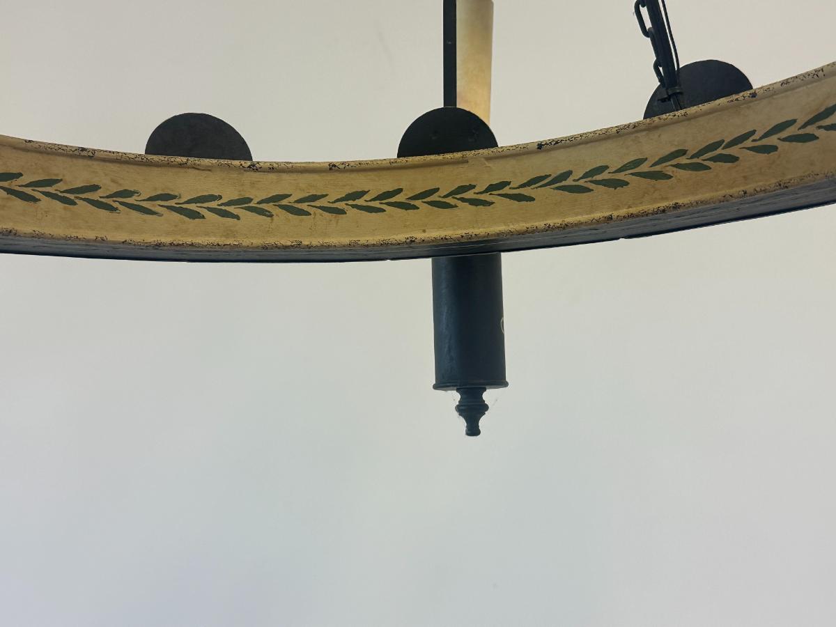 Vintage Hand Painted Tole Chandelier