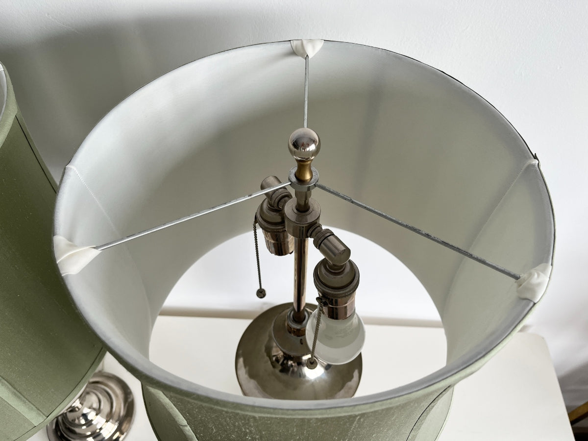 Louis Di Calla Silver Trophy Table Lamps, Pair